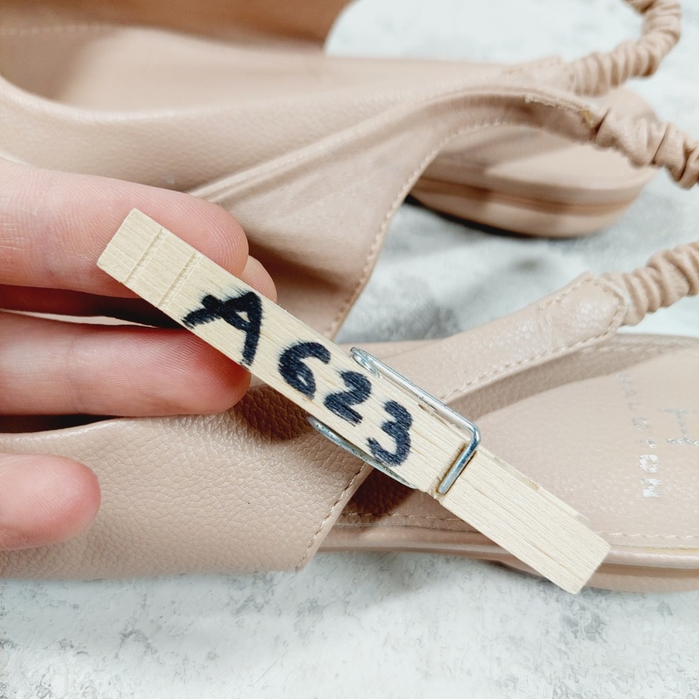 NEW H By Halston Flats Women 8 Nude Pointed Toe Slingback Minimalist Modern A623 - Picture 10 of 10